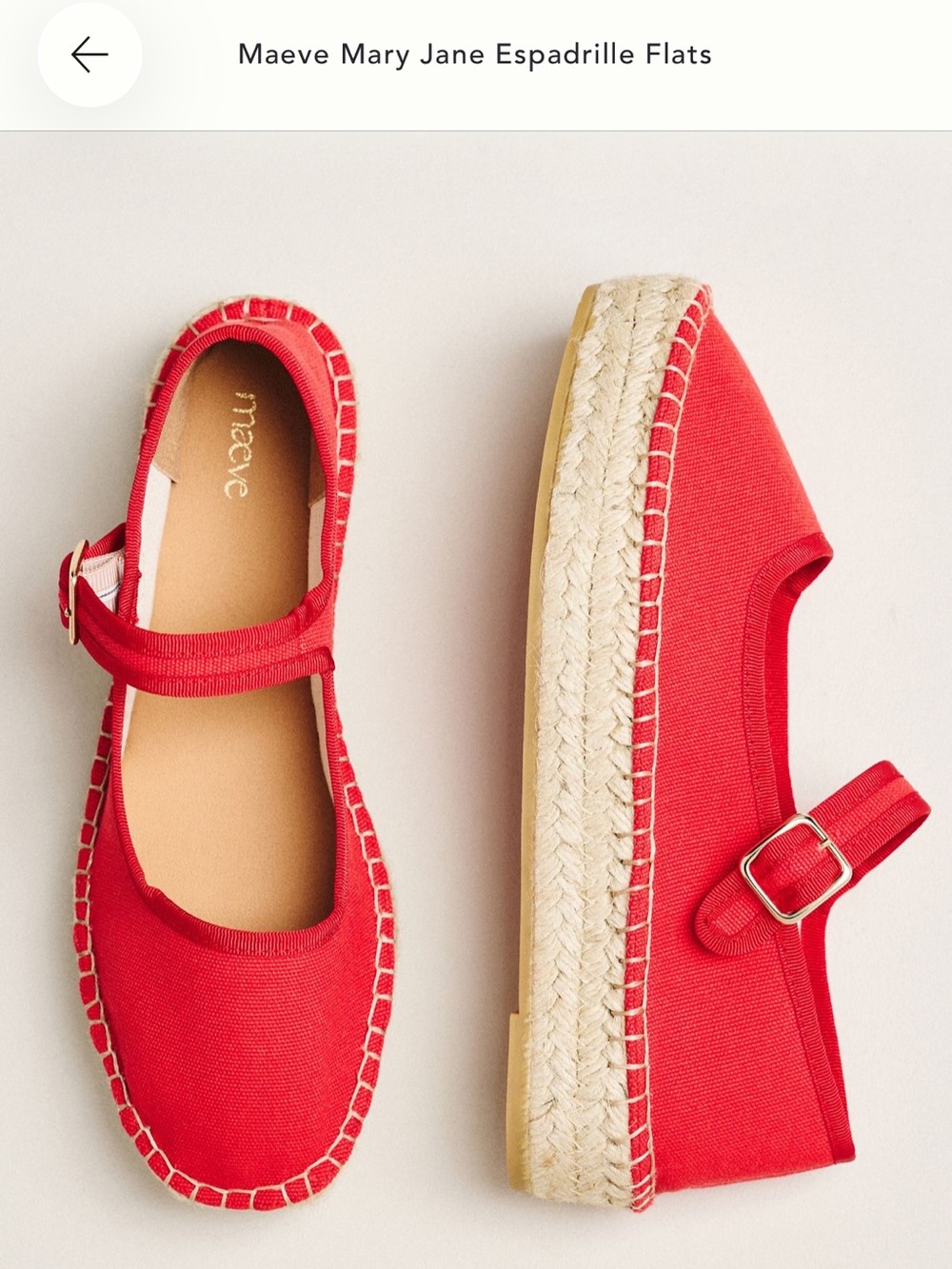 Maeve Red Espadrille Mary Jane with Buckle